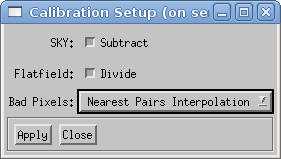 Calibration setup dialog